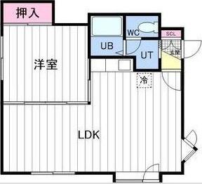 ウエストOPIA(1LDK/2階)の間取り写真
