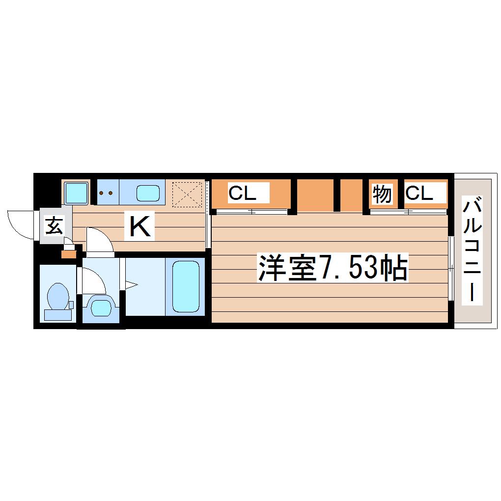 リブリ・はやちね1号館(1K/1階)の間取り写真