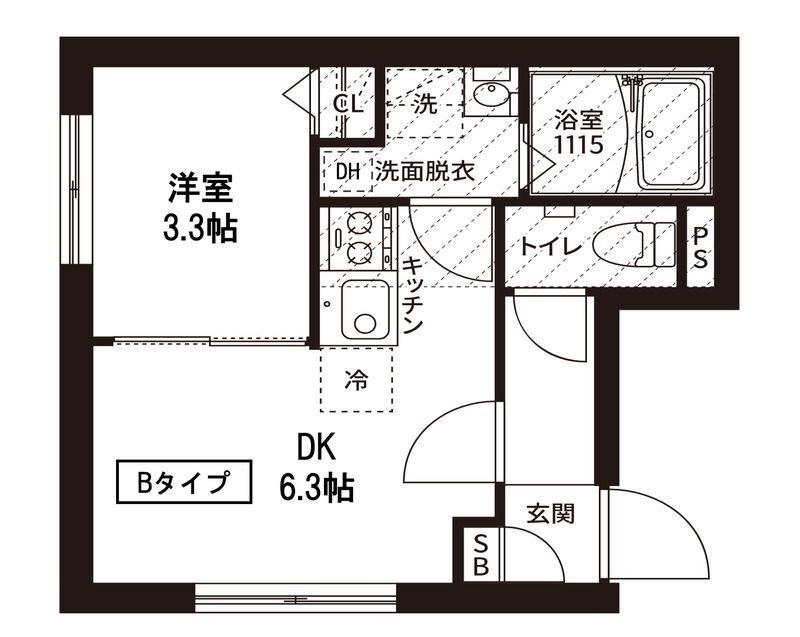 レピュア菊川駅前レジデンス(1DK/3階)の間取り写真