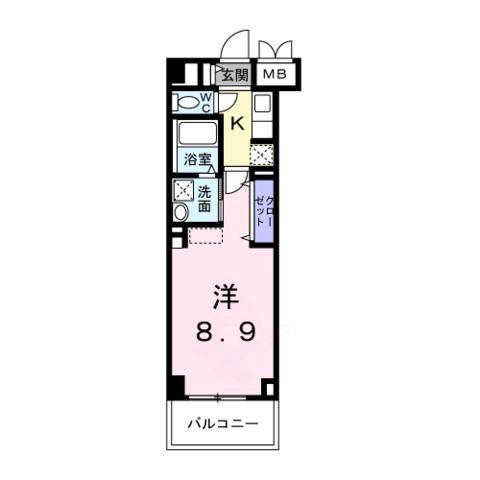 ザ ベース東姫路(1K/3階)の間取り写真