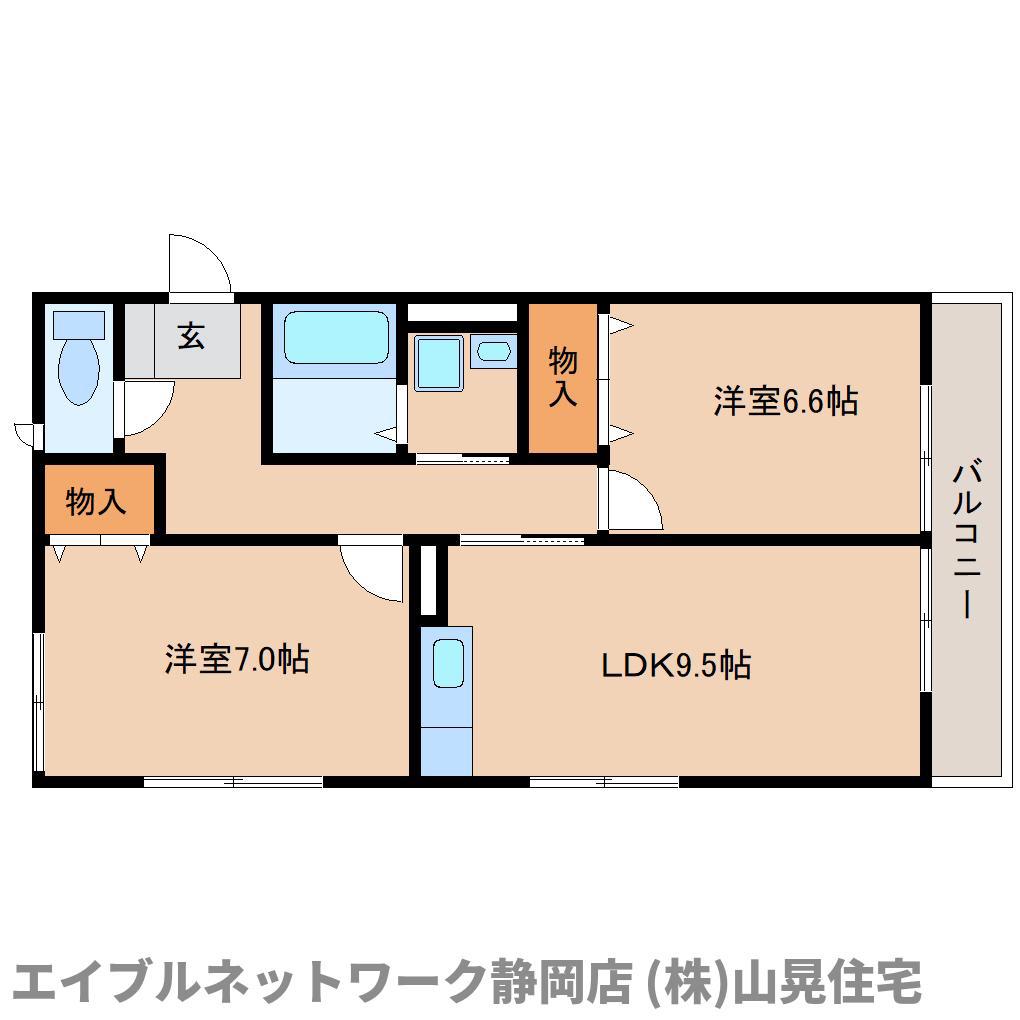 GREEN FORT(2LDK/2階)の間取り写真