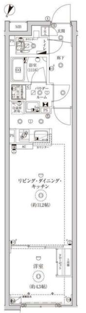 CREATIF池袋(1LDK/4階)の間取り写真