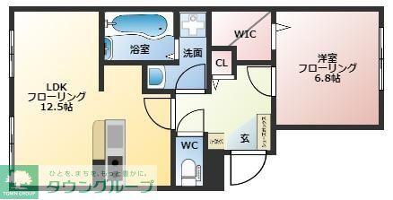 ルミエールドゥ河口(2LDK/3階)の間取り写真