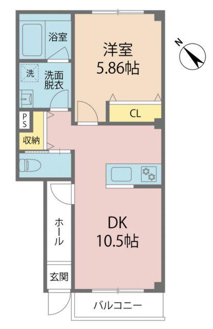 カサ・ミラ(1LDK/1階)の間取り写真