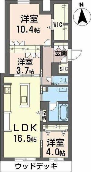 あおなみ線 荒子駅 徒歩6分 3階建 築1年(3LDK/2階)の間取り写真
