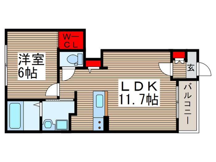 ディアグランツ(1LDK/1階)の間取り写真