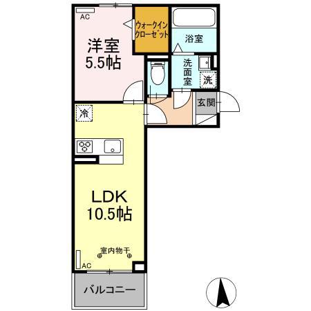 BRISA(1LDK/3階)の間取り写真