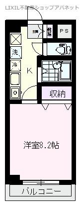 アーバンスカイ(1K/1階)の間取り写真