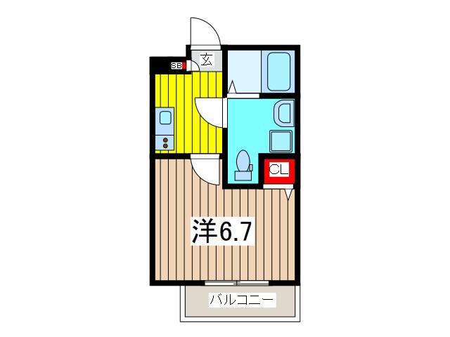 ジーメゾン鳩ヶ谷サウス(1K/3階)の間取り写真