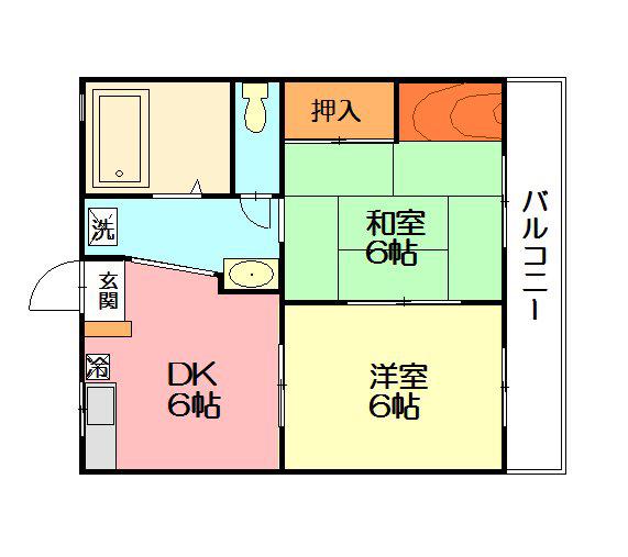 瀬戸マンション(2DK/1階)の間取り写真
