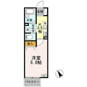 VIEW COURTII(1K/1階)の間取り写真