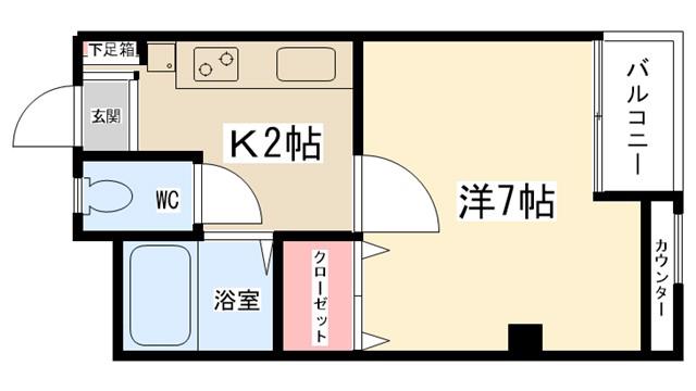 ニューアイコーマンション(1K/2階)の間取り写真