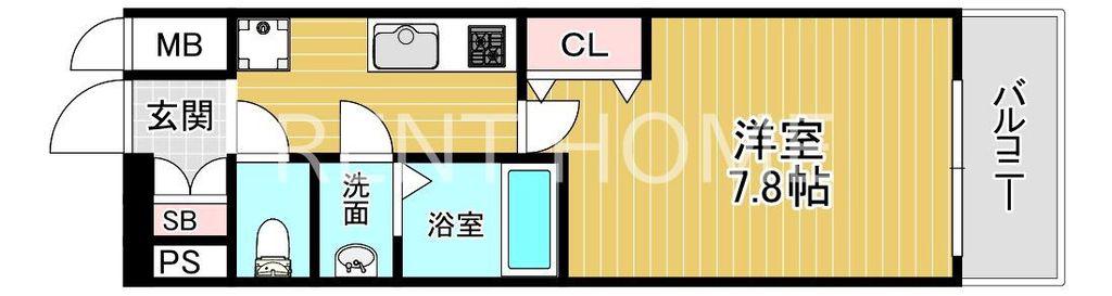 セオリー大阪イースト DOOR(1K/9階)の間取り写真