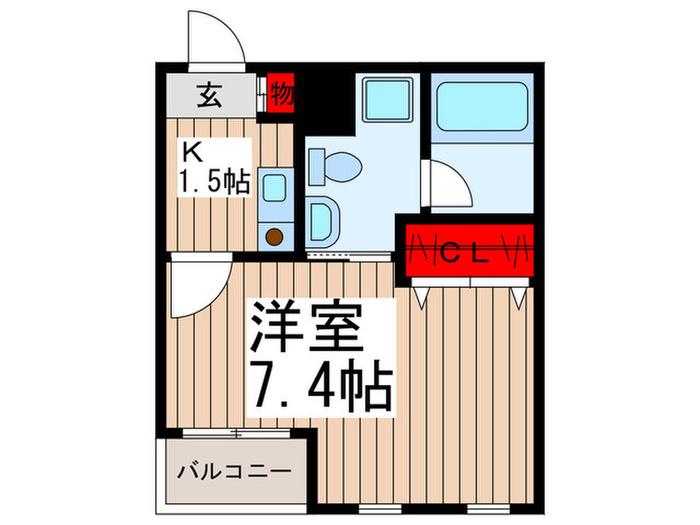オンワード中根(1K/2階)の間取り写真