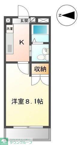 小田急小田原線 本厚木駅 徒歩7分 4階建 築21年(1K/3階)の間取り写真