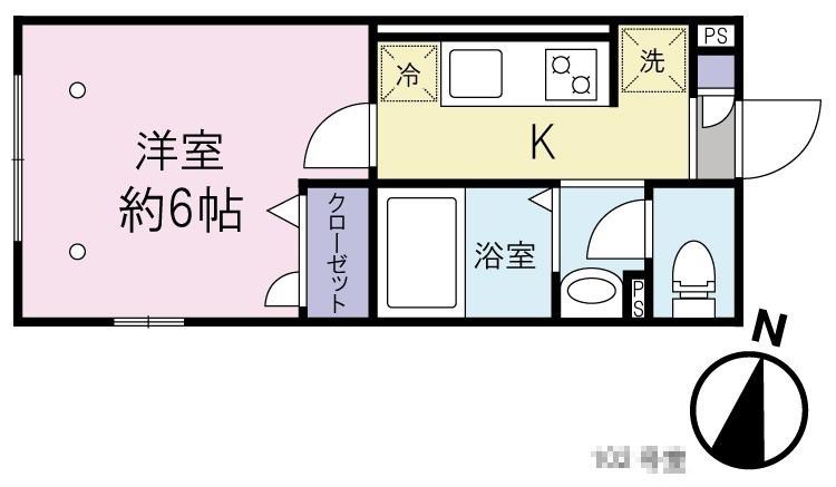 コーナス中野(1K/1階)の間取り写真