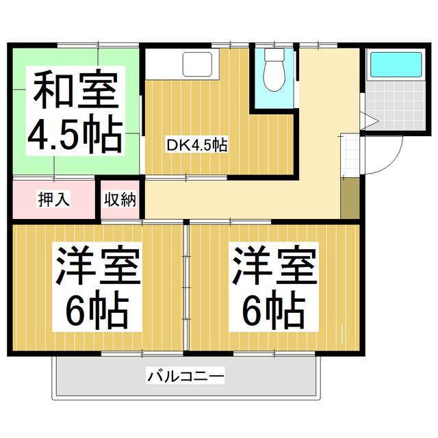 古里ハイツ(3DK/1階)の間取り写真