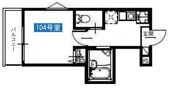 メルディア下井草(1K/1階)の間取り写真