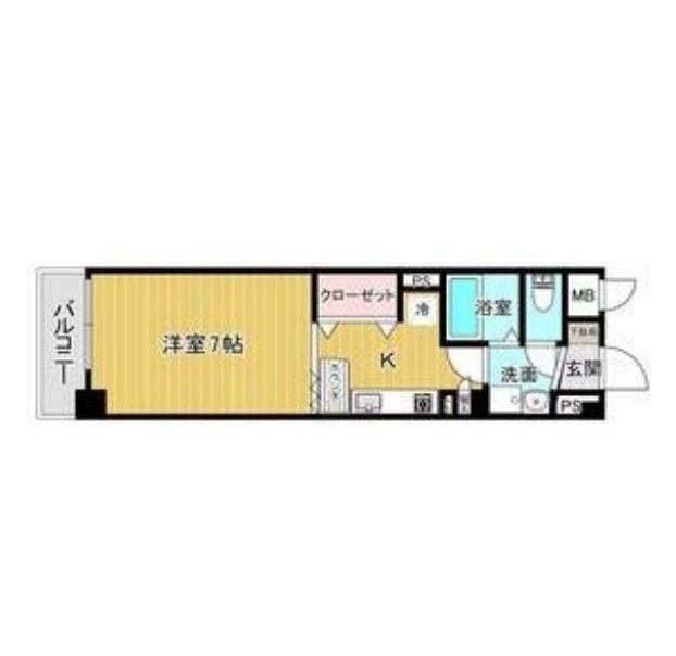 ポコアポコ明石鍛治屋町III番館(1K/2階)の間取り写真