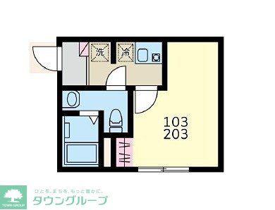 東京メトロ丸ノ内線 東高円寺駅 徒歩7分 3階建 新築(1K/2階)の間取り写真