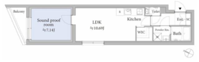 ASTILE STUDIO 王子(1LDK/4階)の間取り写真