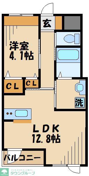 メゾンアドラブール(1LDK/1階)の間取り写真