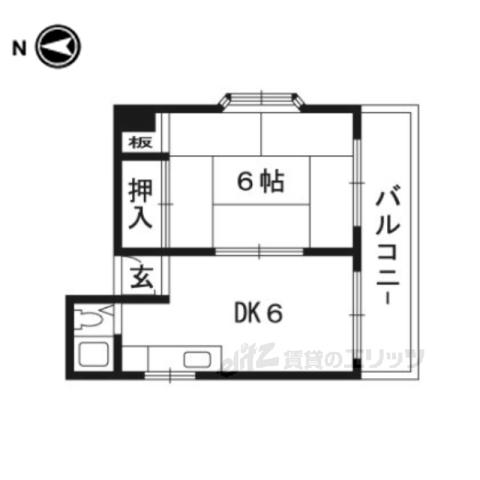 サニーライフ(1DK/4階)の間取り写真