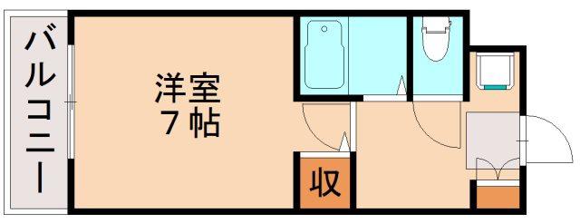 ラオム21(1K/2階)の間取り写真