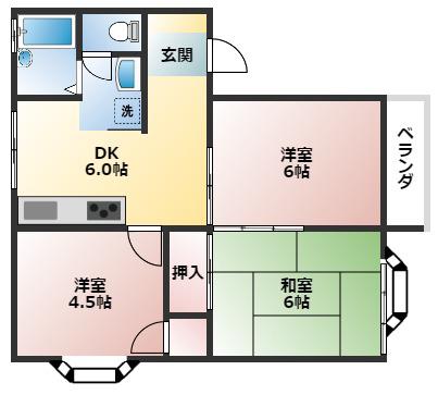 ベネルックスOOSTN(3DK/2階)の間取り写真