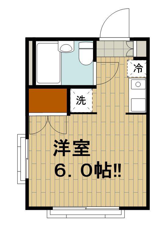 KSビル(1K/2階)の間取り写真
