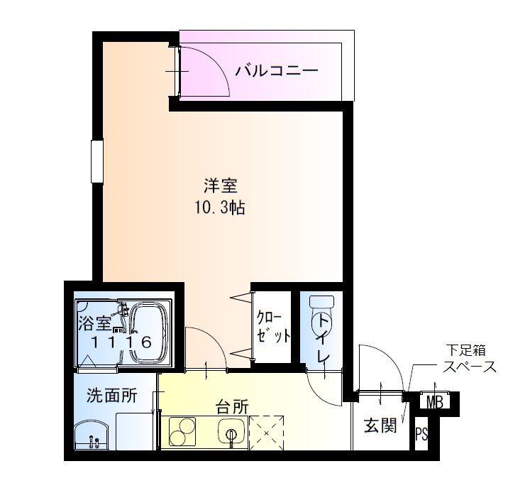 フジパレス長原駅西V番館(1K/2階)の間取り写真