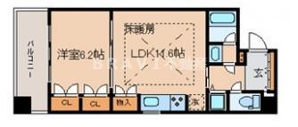 アーバネックス上町台(1LDK/8階)の間取り写真