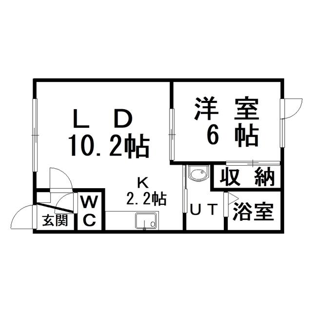 コーポTOGASHI(1LDK/2階)の間取り写真