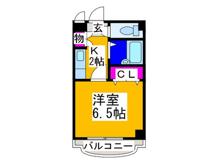宮ノ前ハイツ(1K/2階)の間取り写真