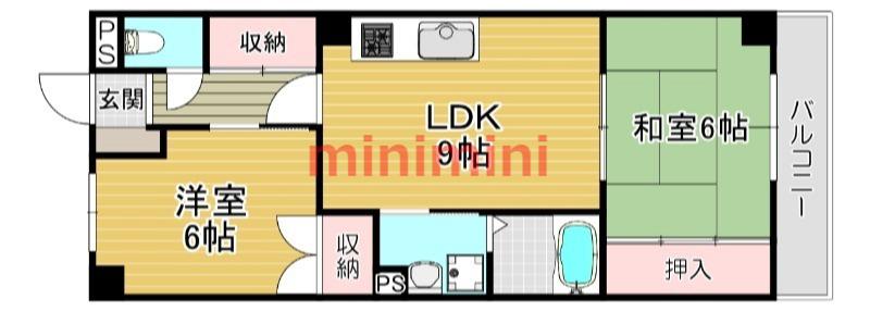 コスモパーク(2LDK/1階)の間取り写真