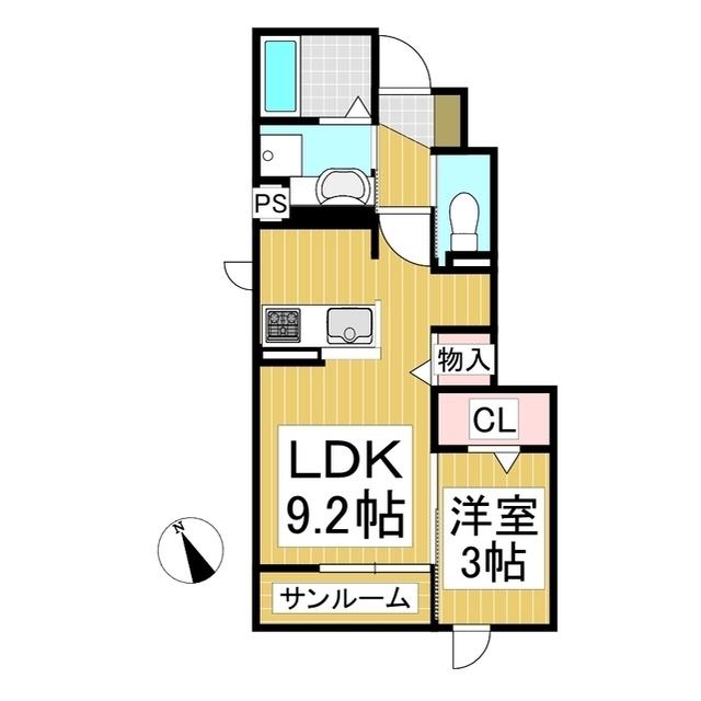 プラトゥ軽井沢(1LDK/1階)の間取り写真