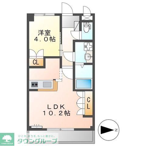 スカイパークオキツカ(1LDK/2階)の間取り写真