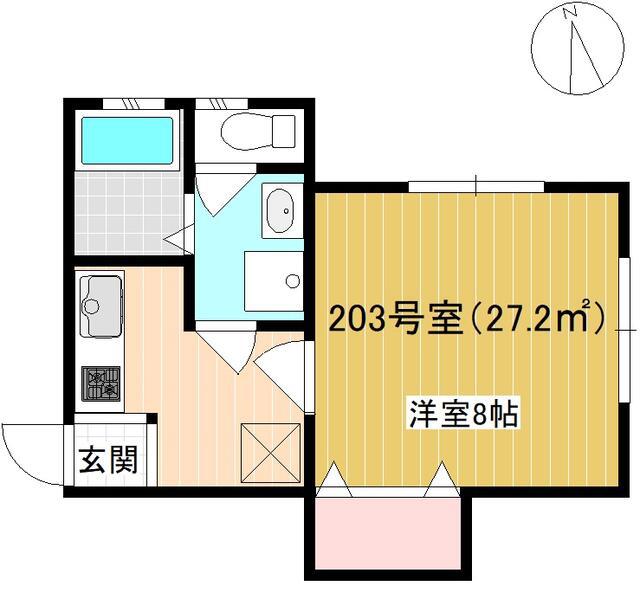 クレール大森西(1K/2階)の間取り写真