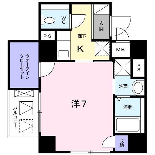 シャルマンあさがや(1K/3階)の間取り写真