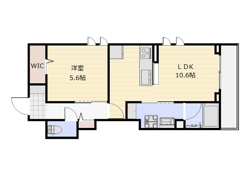 カームブランシェ(1LDK/3階)の間取り写真