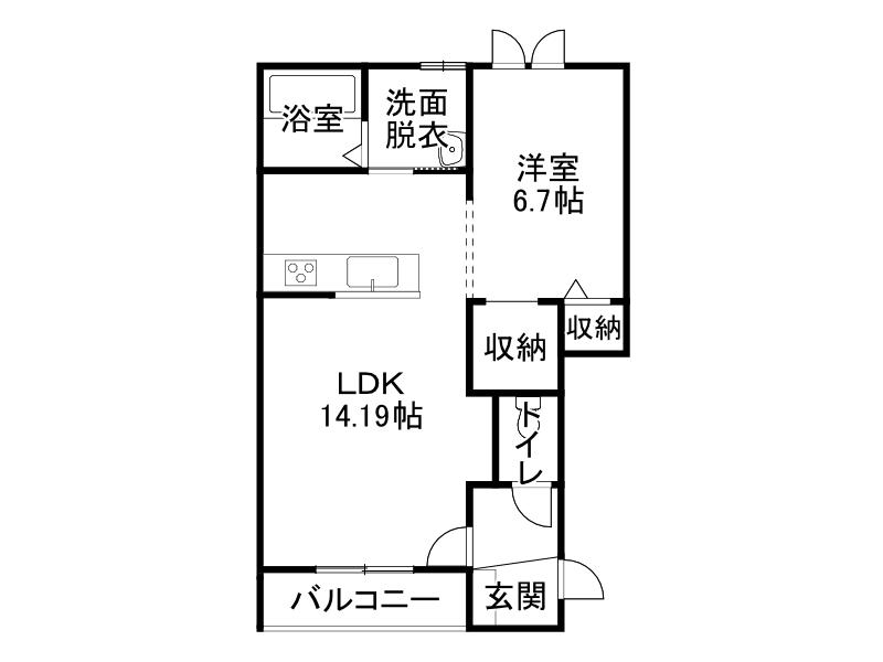 FADDISH(1LDK/3階)の間取り写真