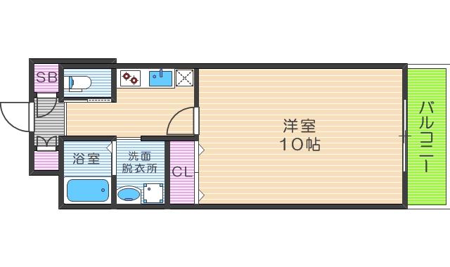 ルフランソレイユ(1K/2階)の間取り写真