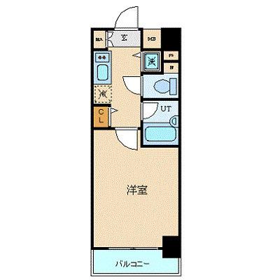 パークウェル麻布十番弐番館(1K/2階)の間取り写真