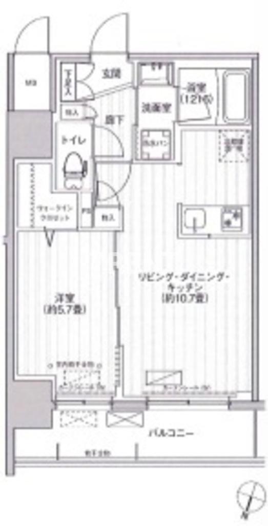 グランフォークス神田イーストタワーグランフォークス神田イース(1LDK/8階)の間取り写真