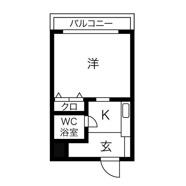 ベルマインド滝子(ワンルーム/3階)の間取り写真