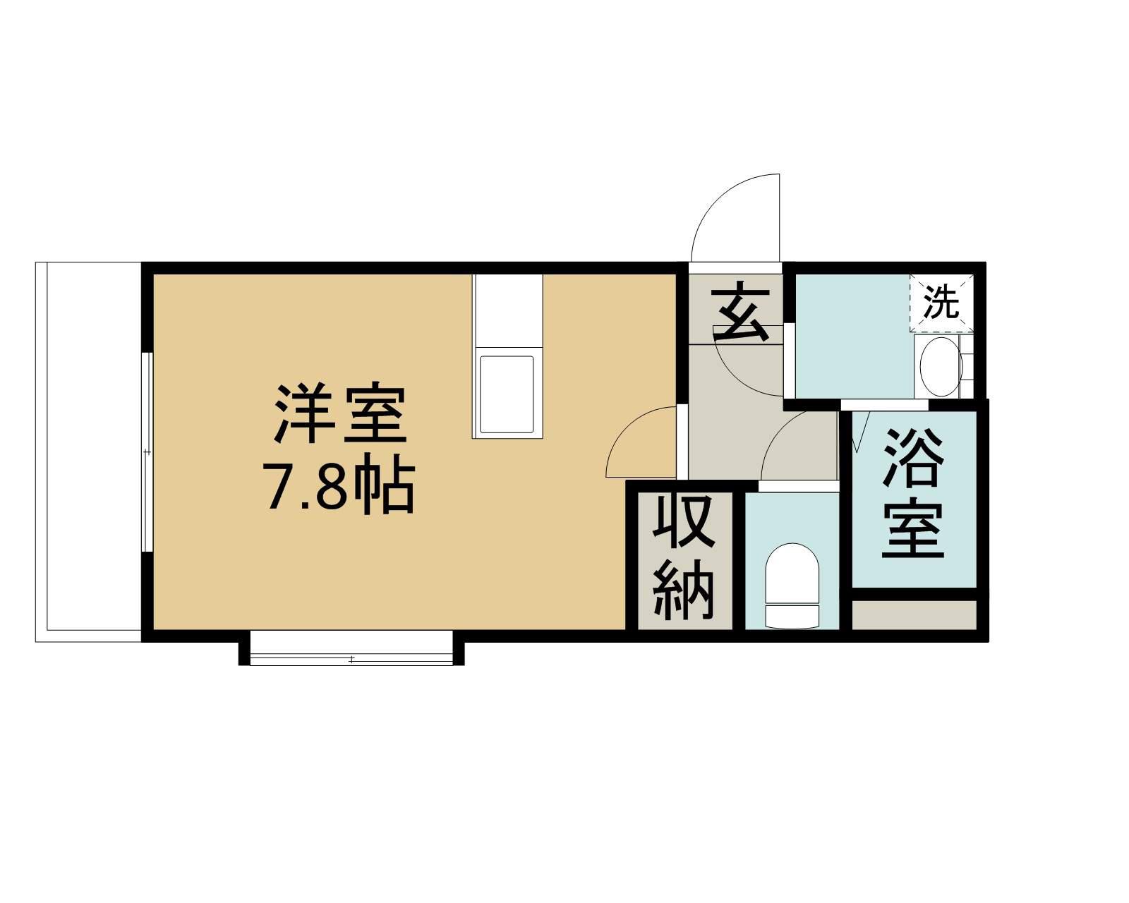 MZ鴨池(ワンルーム/1階)の間取り写真