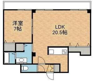 ヒルズ本通(1LDK/1階)の間取り写真