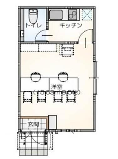 リープラス三木駅前(1K/1階)の間取り写真