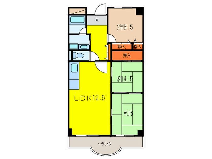 ラ・フォルテ仁川(3LDK/2階)の間取り写真