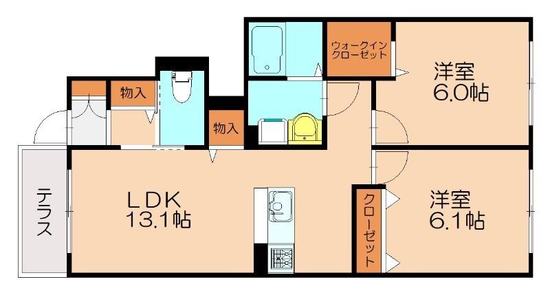 ステラガーデン(2LDK/1階)の間取り写真